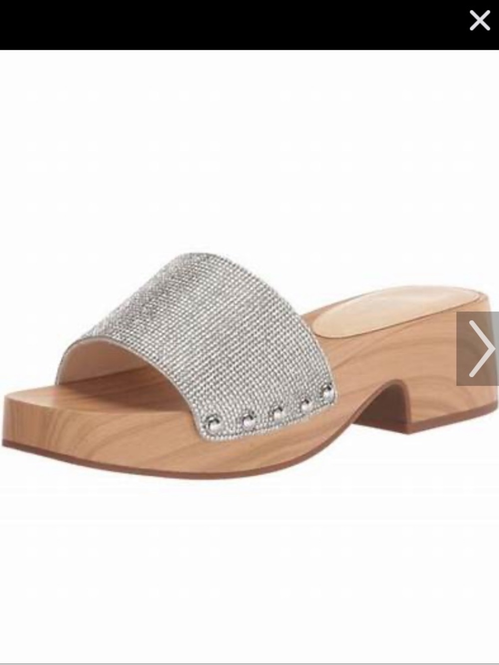 Jessica Simpson Silver Crystal Embellished Slide Mule